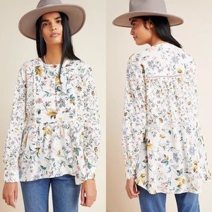 Anthropologie Ginevra Lace Babydoll Blouse